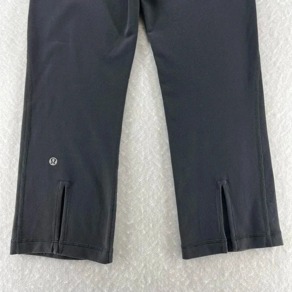 Lululemon Pants Womens Size 4 Gather & Crow Crop Athletic Workout Yoga Black Red - Picture 6 of 11